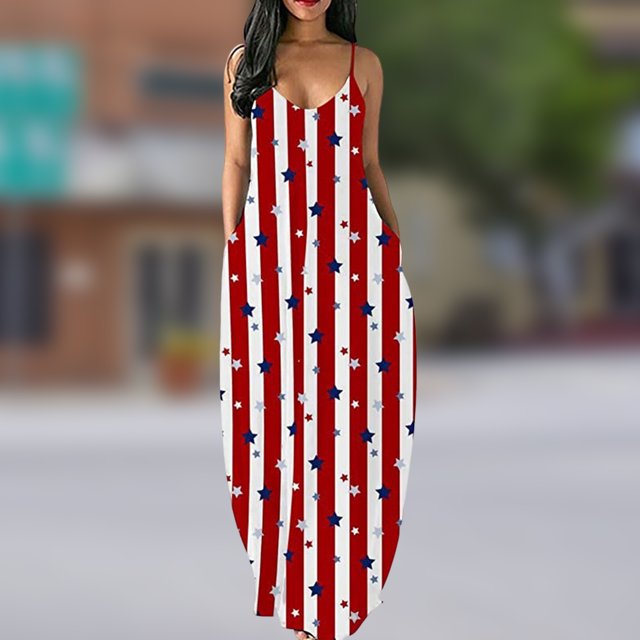 Vestido Del Día De La Independencia Vestido del Día de la Independencia Vestido de moda para mujer Suave para el baile del club nocturno (Rojo L) Cgtredaw para Mujer Rojo T L