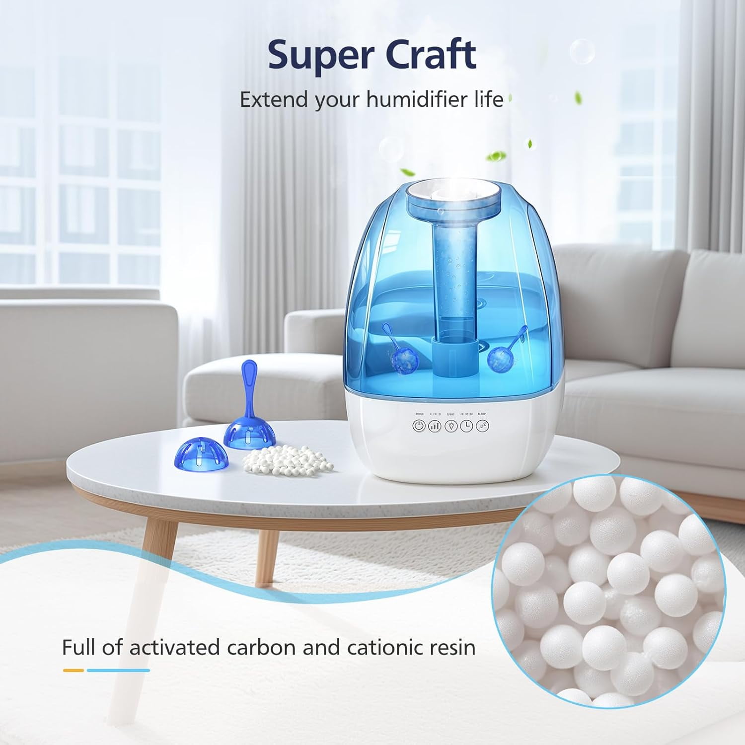 Universal Humidifier Tank Cleaner Demineralization Cleaning Ball for All Humidifiers and Fish Tank Demineralization Cartridge Purifies Water Eliminates White Dust and Odor, 12 Pack