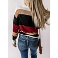 thumbnail image 3 of Fall Sweaters Round Neck Striped Cute Winter Pullover Sweaters for Women  2023 Drawstring, 3 of 11