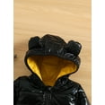 thumbnail image 4 of Qiylii Toddler Baby Winter Bear Ear Hood Coat, Solid Color Shine Long Sleeve Zipper Closure Down Cotton Jacket for Boys Girls,6M-5Years, 4 of 9
