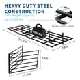 thumbnail image 3 of Edtara Black Grid Garage Wall Shelving Set, Two 72"x24" High-Capacity Steel Shelves, Removable Iron Plates, Multi-Use Hooks and Rods, Anti-Slip Mounting for Safety, 3 of 8