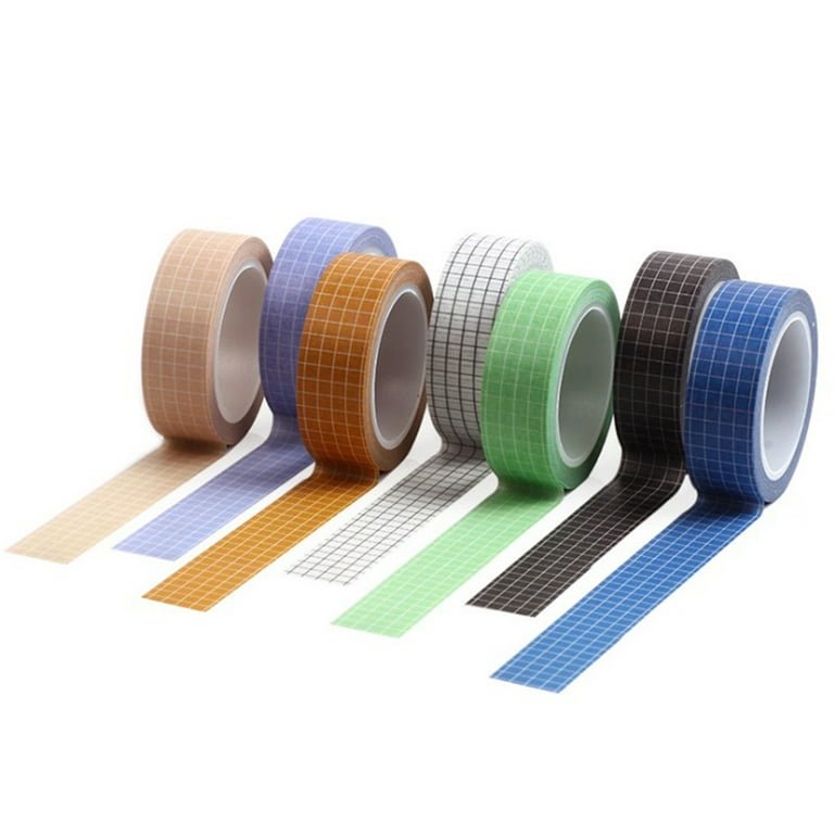 Famure Adhesive tape set-7 Rolls Grid Washi Tape Set 10m Colorful Writable  Paper Adhesive Masking Tapes 15MM(3/5in) Width Sticky for DIY Scrapbooking  Decoration Crafts Decor Labels Arts Book Designs 
