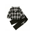 thumbnail image 3 of TheFound Boys Casual Clothes Set Plaid Printed Pattern Hoodie and Pants, 3 of 9