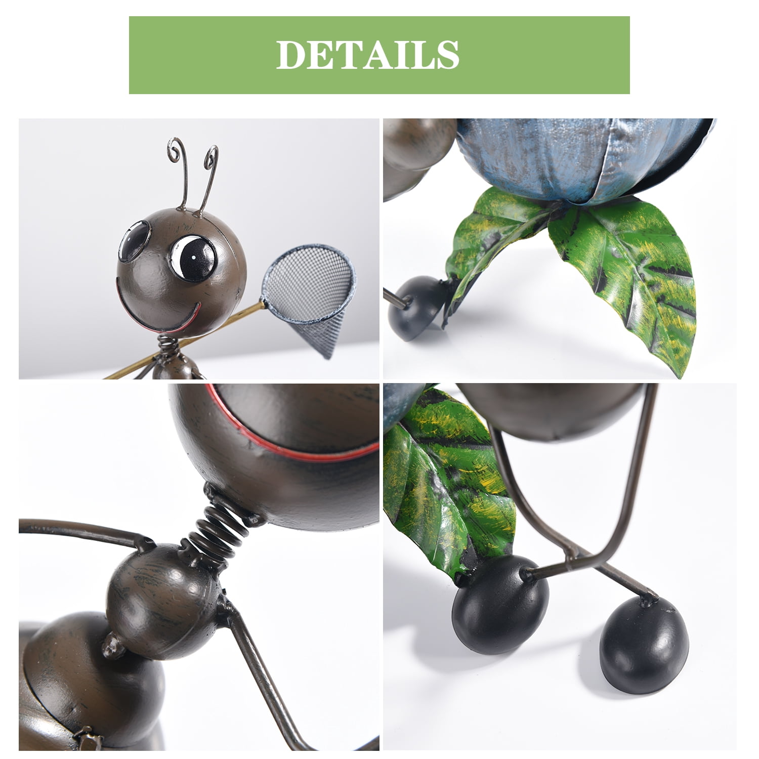 Sungmor Metal Home Garden Planters Outdoor 15" Ant Statues Decorative Flower Pots 2PCS