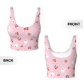 thumbnail image 6 of Sports Bra For Women, Cute Berry Rabbit Pink Sports Bras For Women High Support, Workout Tank Tops Woman With Removable Cups, 6 of 8