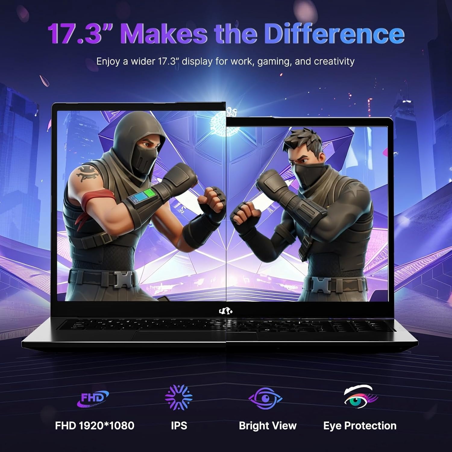 Nimo Gaming Laptop 17.3" Ryzen 9 8945HS,32GB RAM, 1TB SSD, Radeon 780M Graphics, PD 100W Type-C 4.0, AI&VR Ready Copilot+ PC, Backlit Keyboard Fingerprint
