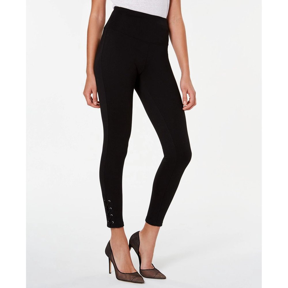 INC Inc Women's LacedAnkle Leggings (Black, XXXL)