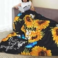 thumbnail image 5 of Sunflower Butterfly Fleece Throw Blanket, Blue Butterfly Super Soft Fuzzy Plush Flannel Blanket,Lightweight Microfiber Cozy Warm Blanket, for Couch Sofa or Bed All Seasons 50" x 60", 5 of 6