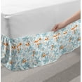 thumbnail image 2 of Orange Blue Bed Skirt, Autumn Abstract Botanical Pattern of Leaves Mushroom and Berries, Elastic Bedskirt Dust Ruffle Wrap Around for Bedding Decor, 4 Sizes, Pale Blue Orange White, by Ambesonne, 2 of 2