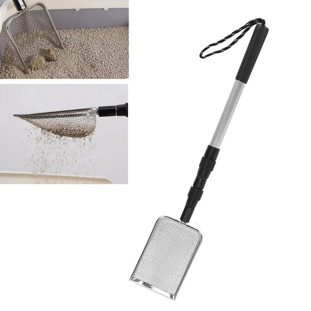 Pala para Para Gatos con LARGO, Pala de Metal Para Caja de, Pala Tamizadora de Acero inoxidable, Pala para Gatos Desmontable De Acero