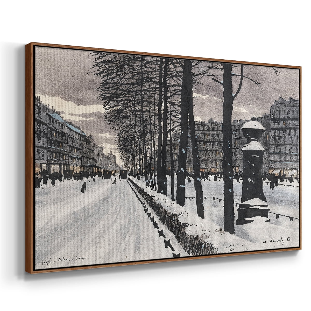 Vintage Landscape-CCLXXI By Wexford Home Framed in Walnut Wood Gallery Wrapped Canvas 17 in. x 25 in.