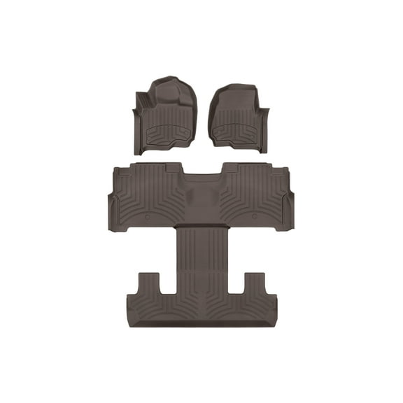 WeatherTech FloorLiner HP Custom Fit Floor Mats compatible with Expedition, Navigator - Complete Set (1st Row, Two Piece - 2nd & 3rd Row), Cocoa