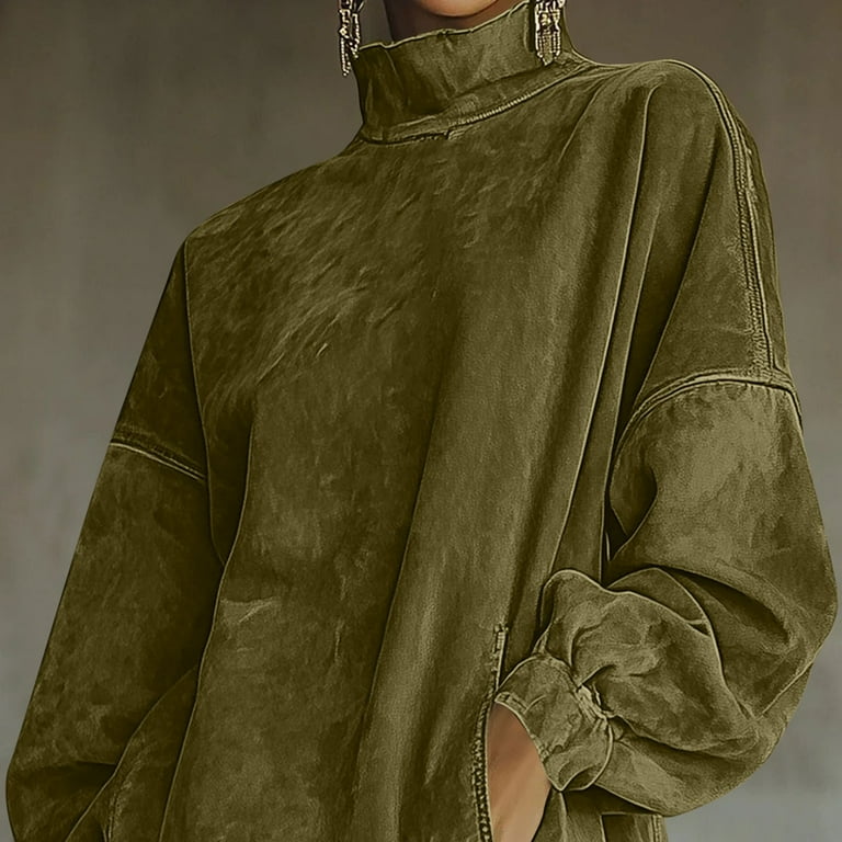 Qolati Faux Suede Dresses for Women Vintage Wester Mock Neck Long Sleeve Fringe Hem Mini Dress Elegant Loose Fringe Dress Casual Party Outfits Green Qolati Faux Suede Dresses for Women Vintage Wester Mock Neck Long Sleeve Fringe Hem Mini Dress Elegant Loose Fringe Dress Casual Party Outfits Green