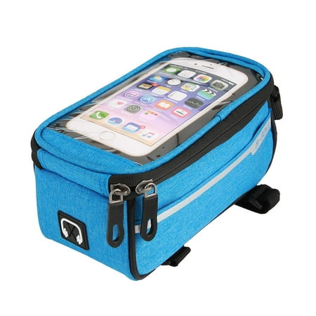 Hilitand Bike Front Frame Tube Phone Storage Bag Hook&Loop Closure Cycling Bicycle Pouch ,Cycling Bag, Cycling Frame