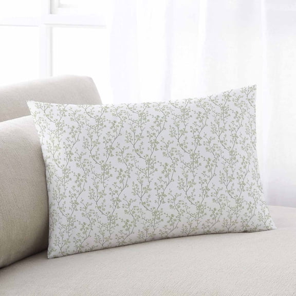 Sage Green Botanical Standard Size Pillow Cover,Pillowcase Protectors with Zipper,Breathable Decorative Throw Pillow Case Cover,Plant Flower Floral Tree Branch Pillow Shams for Couch Sofa 20x26Inch