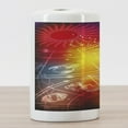 thumbnail image 3 of Astrology Ceramic Toothbrush Holder, Ombre Rainbow Colored Abstract Image with Asrological Sun Shapes Spots, Decorative Versatile Countertop for Bathroom, 4.5" X 2.7", Multicolor, 3 of 4
