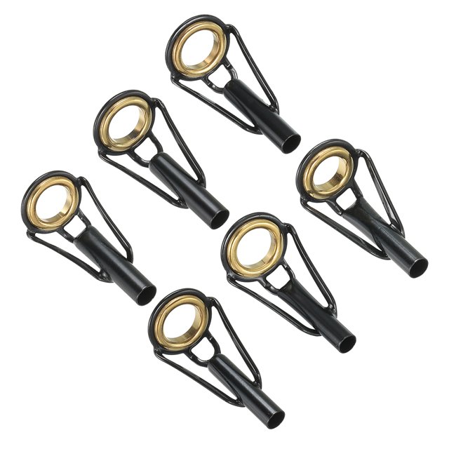 Unique Bargains Kit de Réparation de Pointe de Canne à Pêche en Acier Inoxydable 3.0-4.0mm, Remplacement de Guide d'Anneau de Canne pour Pêche, Doré 6 Pack