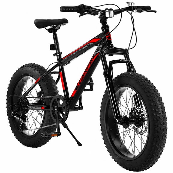 20 Inch Mountain Bike for Teenagers, High Carbon Steel Frame, Disc Brakes, Durable Wide Tires, Front Suspension, 7-Speed, Ideal for Off-Road Riding