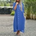 thumbnail image 2 of Womens Summer Dresses 2025 Flowy Skirts for Women Women Fashion Solid Dress Shirt Long Skirt Casual Long Sleeve Cardigan Dress, 2 of 5