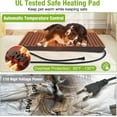 thumbnail image 4 of Aivituvin Heated Dog House Outdoor Dog Kennel with Safe Heated Pad, Chew-Proof Metal Frame and Rotating Food Bowl for Small to Medium Dogs, 44.6" L x 41.1" W x 32.9“H (Brown), 4 of 7