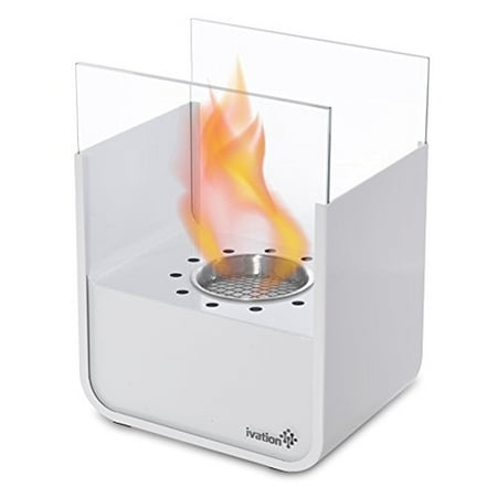 Ivation Ventless Small Tabletop Fireplace White Stainless Steel Ivation Ventless Small Tabletop Fireplace White Stainless Steel Portable Bio Ethanol For Indoor