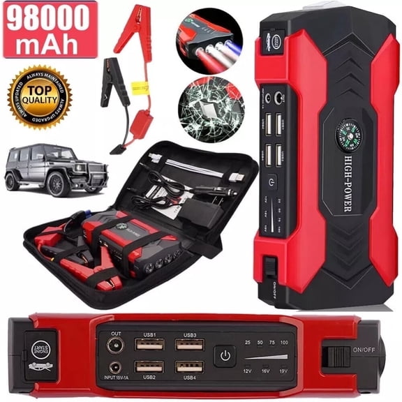 RVPOZWER Car Jump Starter 100000mAh Booster Jumper Box Power Bank Battery Charger