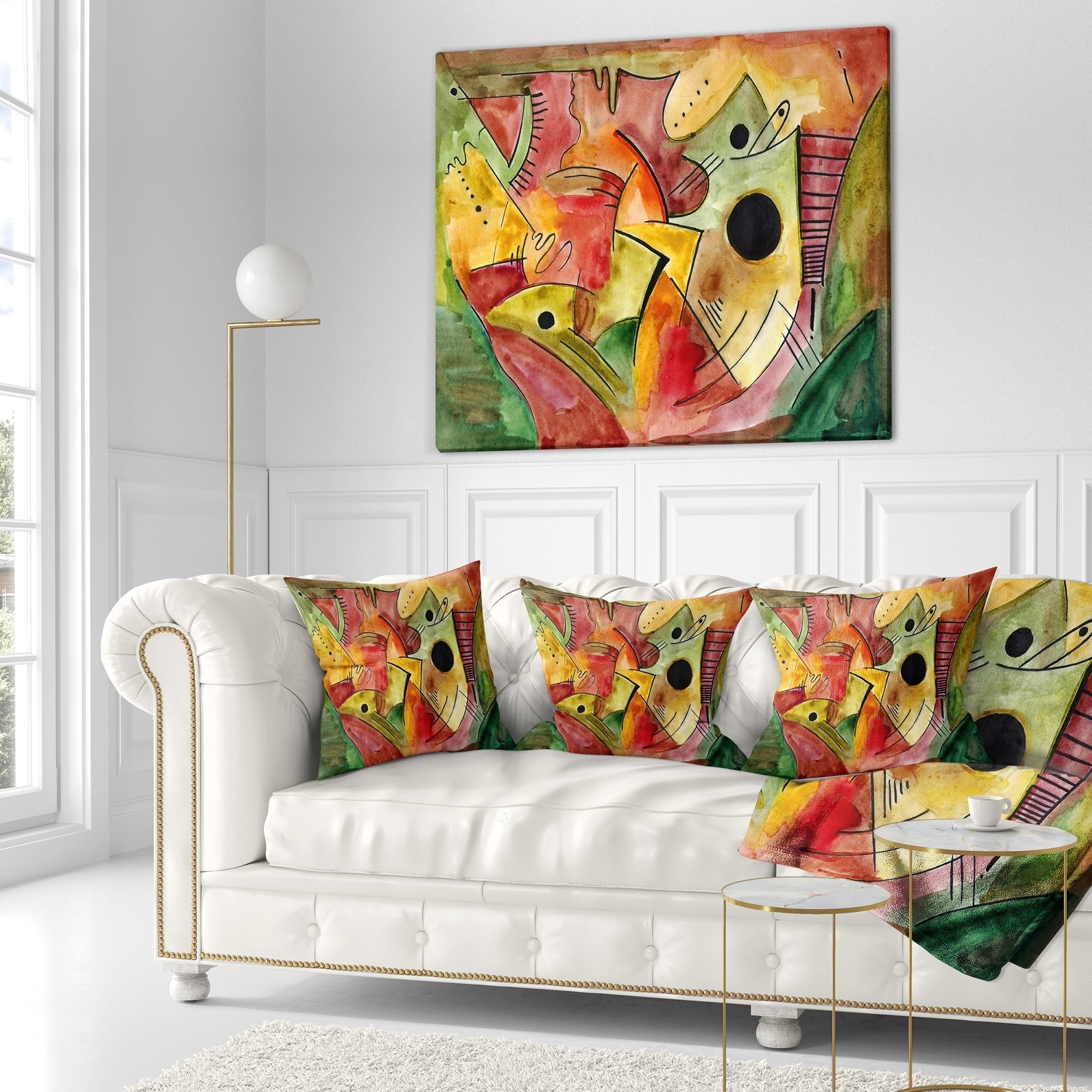 Designart Stimulating Mood - Abstract Throw Pillow - 18x18