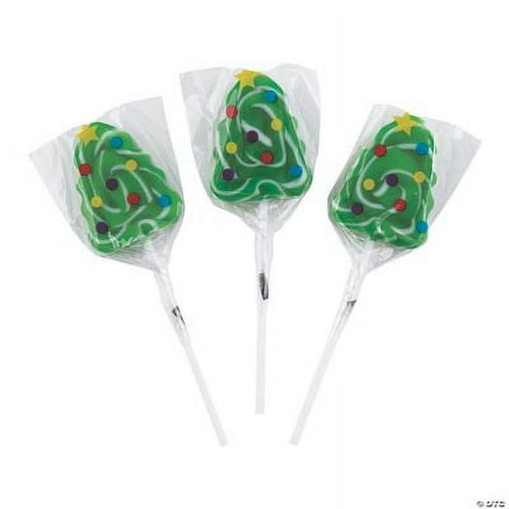 Christmas Tree Swirl Lollipops, 12 Pieces, Christmas and Winter Candy