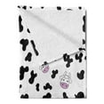 thumbnail image 2 of Cow Print Soft Flannel Fleece Blanket, Animal Cow Hide Pattern Doodle Cartoon Children Drawing Farming Husbandry, Cozy Plush for Indoor and Outdoor Use, 70" x 90", Black White Lilac, by Ambesonne, 2 of 5