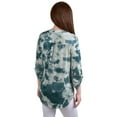 thumbnail image 2 of NY Collection Petite Knit Jacquard 3/4 Sleeve Roll Tab Pintuck Top Seafoam Tiedye PS, 2 of 2