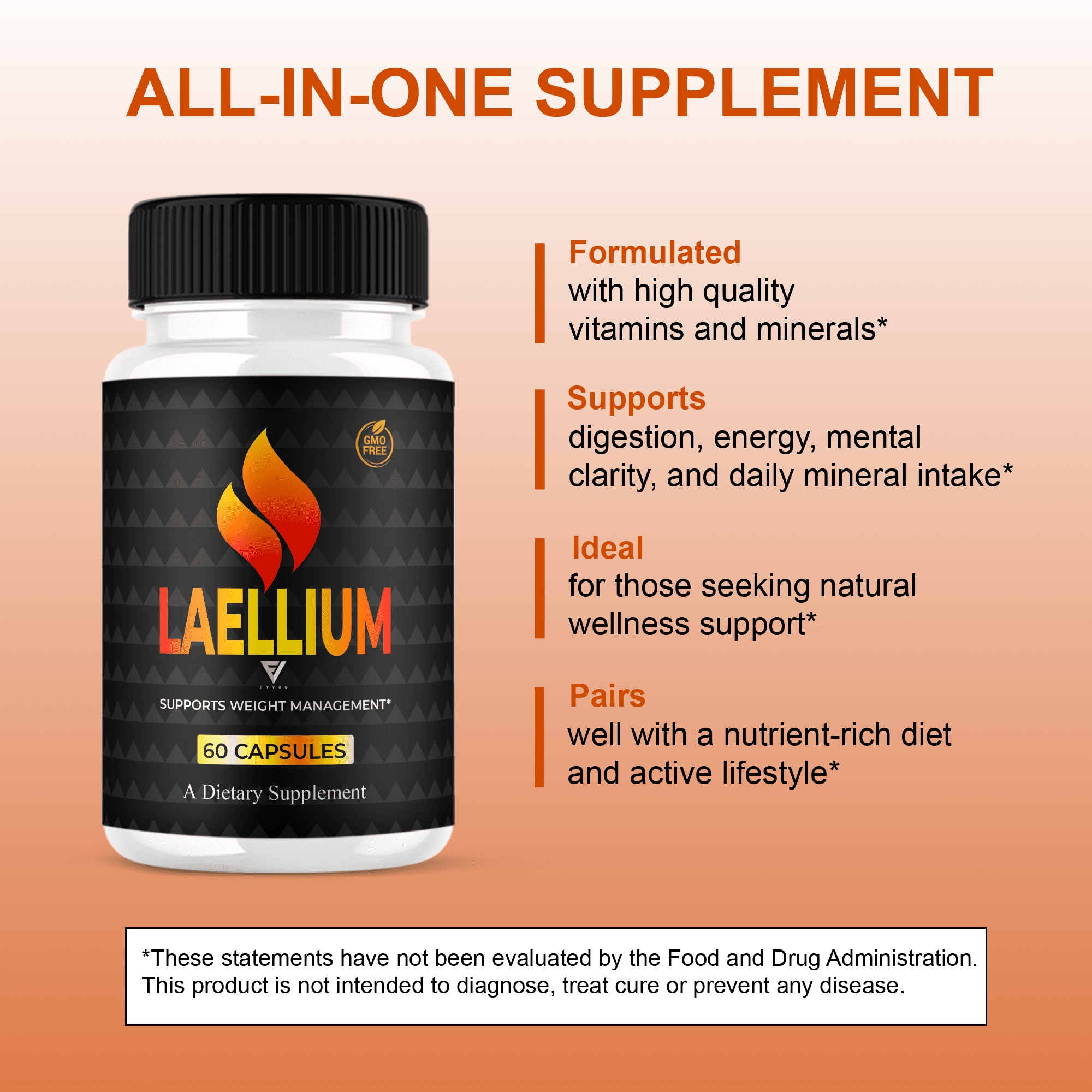 (2 Pack) Laellium Advanced Weight Management Support Pills, Laellium Maximum Strength Daily Multivitamin Formula (120 Capsules)
