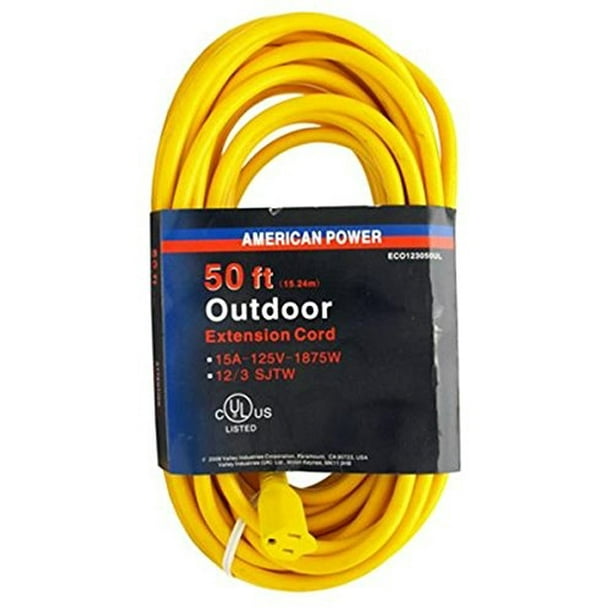 ul listed extension power cord 12/3 50 ft usa