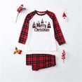thumbnail image 2 of Odeerbi Christmas Pajamas for Family Plaid Holiday Long Sleeve Family Christmas Pajamas Matching Sets Kids Fashion Plaid Print Blouse Tops Pants Sleepwear Xmas Family Matching PJs Set Red, 2 of 7