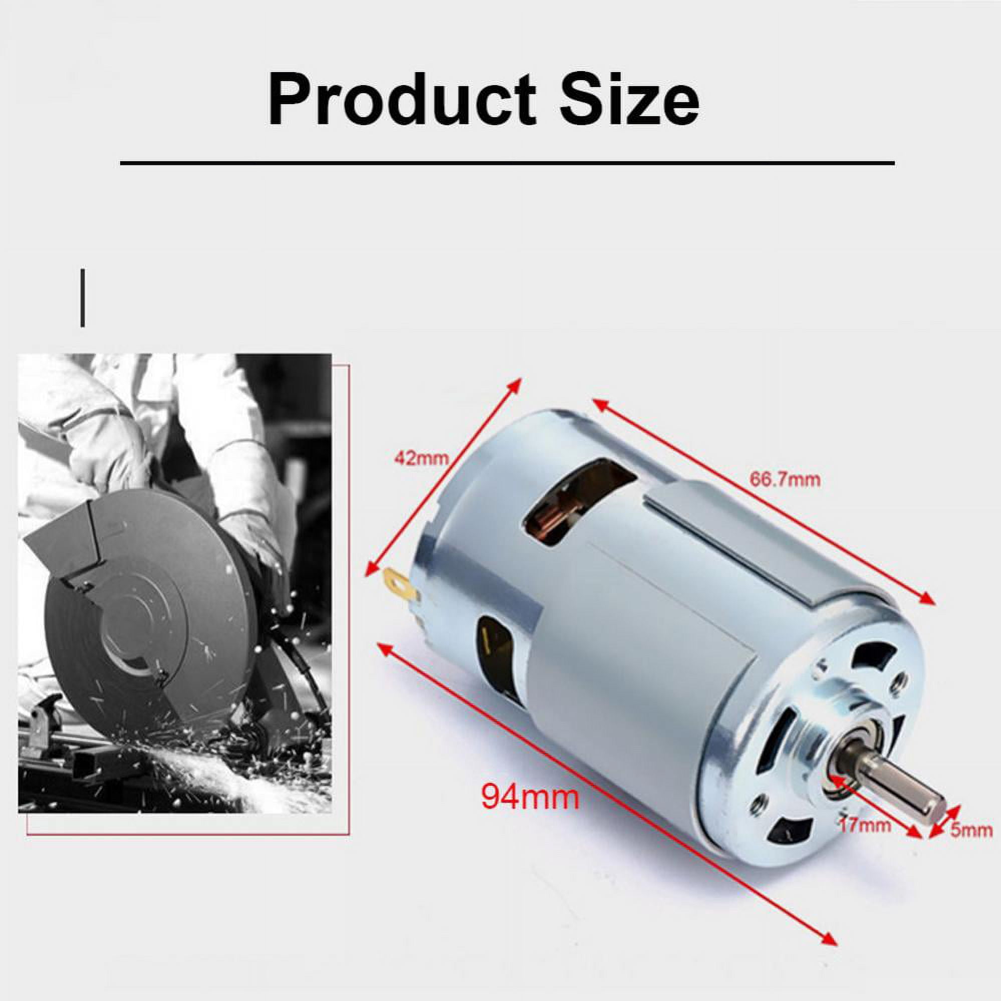 775 DC Motor 12V-24V High Torque – Up To 20000 RPM, Dual Ball Bearings, Quiet Power Wheels Upgrade With Bracket