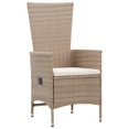 thumbnail image 2 of vidaXL 7 Piece Garden Dining Set Poly Rattan Beige, 2 of 5