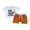 White, variant on LMLYSoH Toddler Boys Summer 2pcs Outfits Letter Print Short Sleeve T-shirt and Stretch Casual Shorts Set