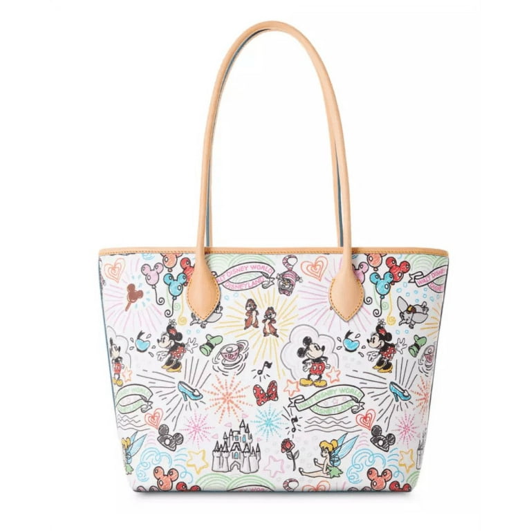 Disney Unisex Cotton Parks Sketch Mickey Minnie Dooney and Bourke Tote Handbag Pink