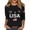 AST45-Black, variant on Anniversary Usa Shirt Women'S 3/4 Sleeve Shirts Flag Patriotic T-Shirt Casual 4Th Of July Tops Beige S