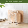 thumbnail image 4 of Wosthever Estante para tablas de cortar, estantes de almacenamiento para tablas de cortar, estante de almacenamiento de cocina práctico Organizadores de utensilios de cocina Blanco, 4 of 6