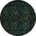 thumbnail image 1 of Ahgly Company Machine Washable Indoor Round Persian Turquoise Blue Traditional Area Rugs, 5' Round, 1 of 4