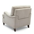 thumbnail image 3 of Clarendon Sea Oat Beige Polyester Fabric Upholstered Transitional Arm Chair, 3 of 11