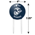 thumbnail image 2 of Acrylic I Love My Marine USMC White on Blue Officially Licensed Cake Topper Party Decoration for Wedding Anniversary Birthday Graduation, 2 of 7