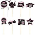 thumbnail image 5 of opvise 1 Set Cupcake Topper with Bamboo Sticks Glitter Hat 2023 Graduation Party Cake Decoration Pick Cake Supplies Pink, 5 of 7