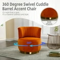 thumbnail image 4 of MOONMISS 360° Swivel Barrel Accent Chairs, Round Armchairs with Wide Upholstered, for Living Room, Bedroom, Orange, 4 of 5