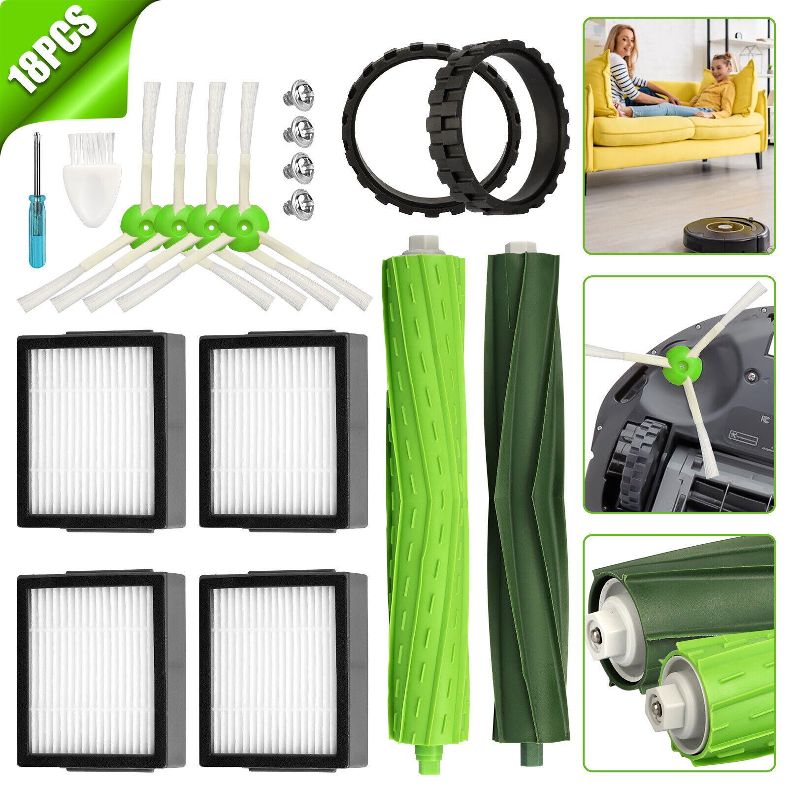 Robot Vacuum Cleaner Replacement Part Sweeper Kit For IRobot i7 i7+ E5