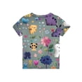 thumbnail image 4 of CCRFTGI Cute Shirts for Kids Girls Size 8 Girls Fashion Short Sleeve Novelty Animal Floral Print Tops Lightweight Crew Neck Tunic Tops Green 7-8 Years, 4 of 4