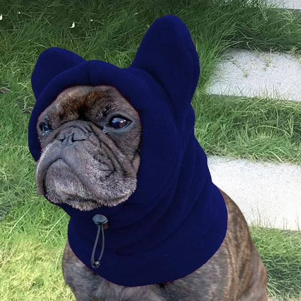 Gorro cálido con capucha para perro Fernando disfraz de lana Azul oscuro