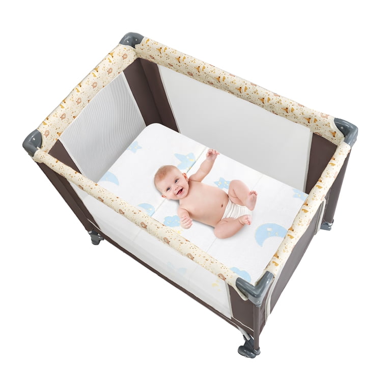 Pack and Play Mattress Pad，Trifold Portable Crib Pack N Play