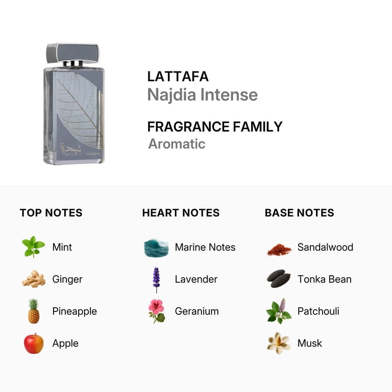 Lattafa, Najdia Intense Men Edp Spray, 3.4 oz, Fragrance for Men