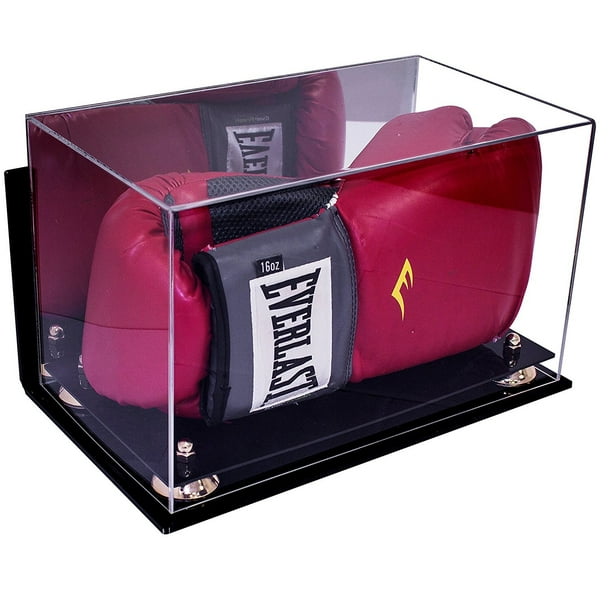 Deluxe Acrylic Single or Double Boxing Glove Display Case with Gold